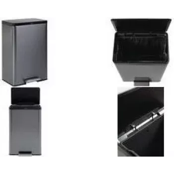 Rubbermaid Elite 45L Edelstahl-Tretmülleimer, rechteckig, fingerabdruckresistent 2112520