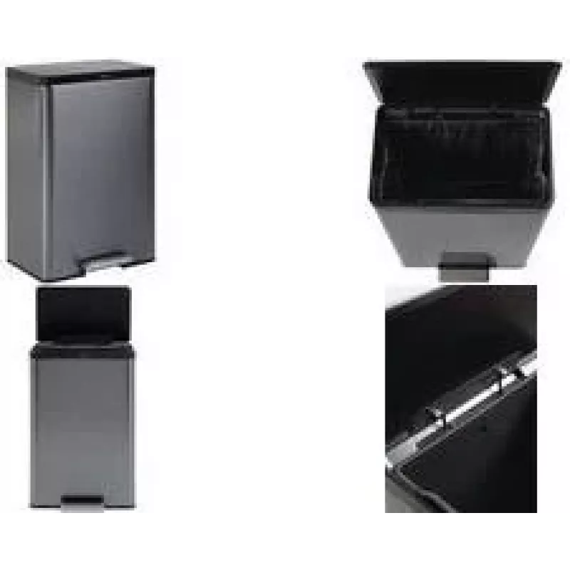 Rubbermaid Elite 45L Edelstahl-Tretmülleimer, rechteckig, fingerabdruckresistent 2112520
