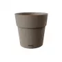 STEFANPLAST Ethica Blumentopf mit Untersetzer, 25x25 cm, Braun, 8,5 L, Recycling-Kunststoff