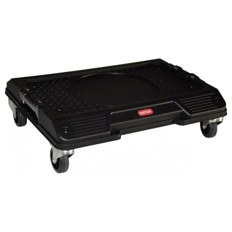 KETER DIY Connect Transportwagen 55,7x43,7x16,4 cm, Schwarz/Rot, IP54, 30 kg Traglast