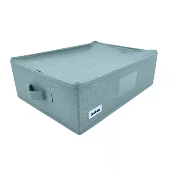 ORDINETT Rechteckige Aufbewahrungsbox mit Reißverschluss 42x32x14 cm Minze