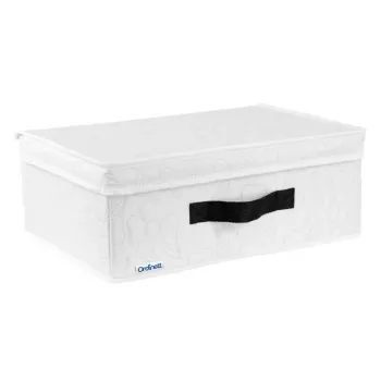 ORDINETT Rechteckiger Aufbewahrungskorb 36x26x14 cm Baumwolle Grau
