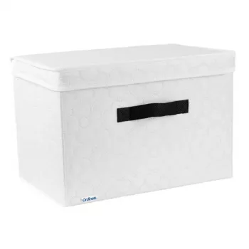 ORDINETT Rechteckige Aufbewahrungsbox aus Baumwolle 36x24x25 cm Grau