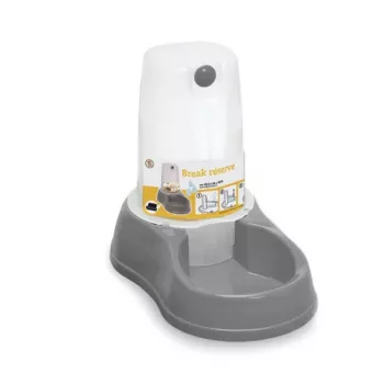 Stefanplast Break Reserve Wasserspender-Haustiernapf mit Spender 1,5 L, 28,5x18,5x22 cm, Grau