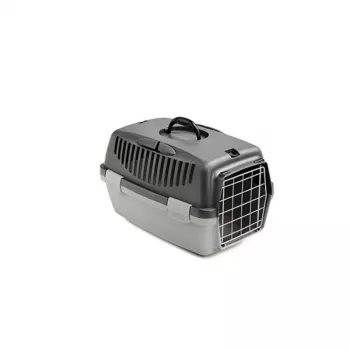 STEFANPLAST Transportbox Gulliver 1 mit Metalltür 48x32x31cm Dunkelgrau/Hellgrau
