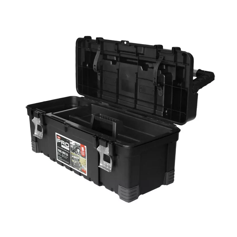 KETER DIY Hawk Werkzeugkoffer 26 mit Organizer, 66 x 28,7 x 26,6 cm, Schwarz/Rot
