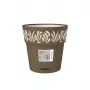 STEFANPLAST Gaia Runder Blumentopf mit Untersetzer, Braun, Ø25 x 25 cm