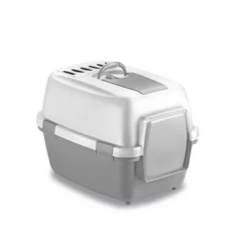 STEFANPLAST WivaCat Geschlossene Katzentoilette 55x40x40 cm Weiß/Grau