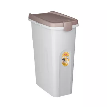 STEFANPLAST Heimtierfutter-Aufbewahrungsbehälter mit Rädern 40L 15kg Weiß/Hellgrau