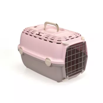 STEFANPLAST Transportbox Horizon 1 mit Metalltür 48x32x30cm Rosa/Grau