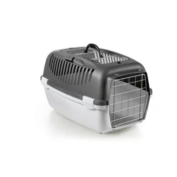 STEFANPLAST Transportbox Gulliver 3 Top Free mit Metalltür 61x40x38cm Dunkelgrau/Hellgrau
