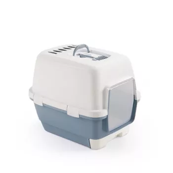 STEFANPLAST Katzenklo geschlossen Cathy Clever & Smart 58x45x48cm weiß/blau