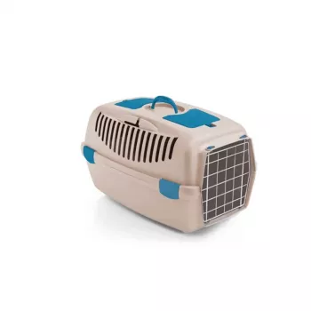 STEFANPLAST Transportbox Gulliver 2 mit Metalltür 55x36x35 cm Weißer Travertin