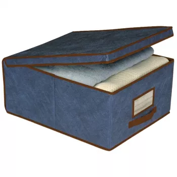 ORDINETT Aufbewahrungsbox Stoff 48x36x19 cm Blau