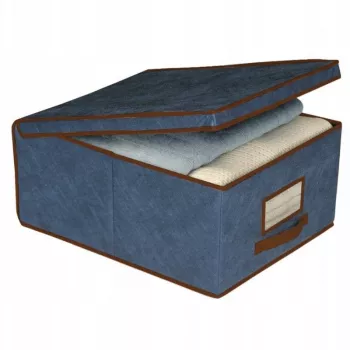 ORDINETT Faltbare Aufbewahrungsbox aus Stoff 50 x 40 x 25 cm Blau