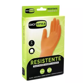 GIOSTYLE Multifunktionale langlebige Naturlatex-Handschuhe Orange Größe S/7