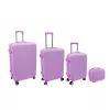 ORDINETT 4-teiliges Hartschalen-Kofferset 98L/60L/43L/15L Pink