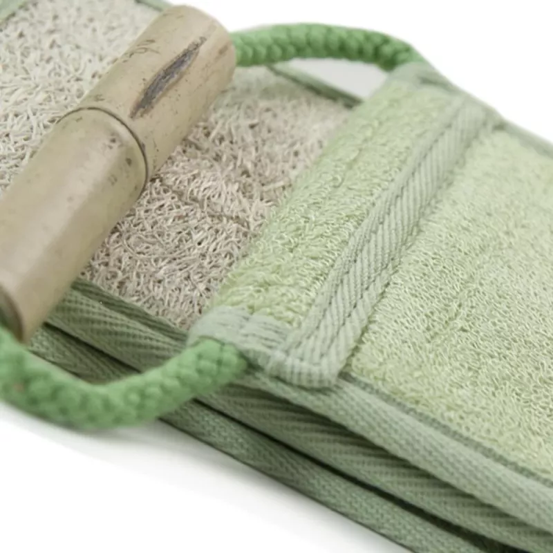 MARTINI SPA Luffa- und Bambusstreifen Bambus – Natürlicher Peeling-Badestreifen mit doppelseitiger Textur