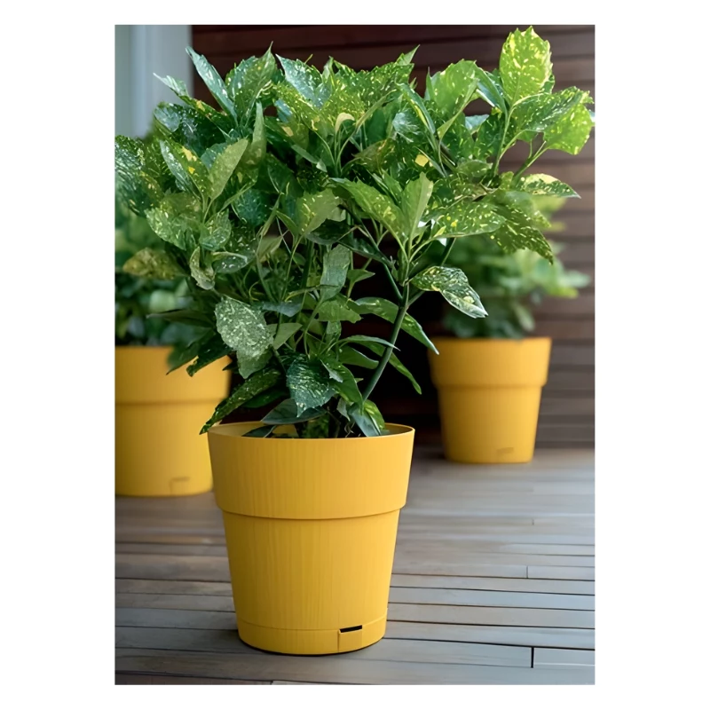 STEFANPLAST Ethica Blumentopf mit Untersetzer Ø40x39cm Senfgelb