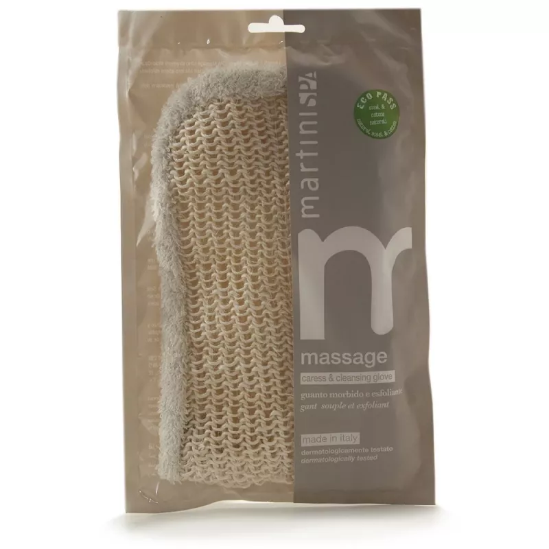 Martini Spa Peeling-Handschuh aus Sisal und Baumwolle, natur