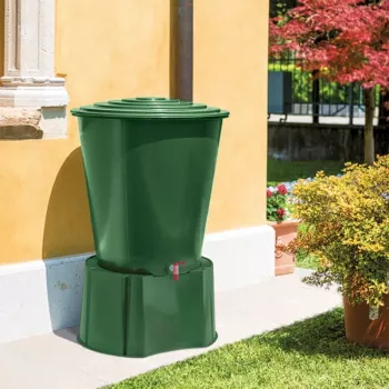 STEFANPLAST Regenwassertonne 210L mit Deckel und Hahn Ø76,5x84cm Grün