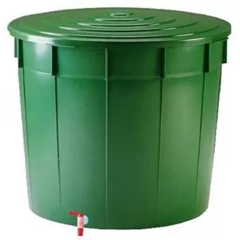 STEFANPLAST Regenfass 500L mit Deckel und Hahn Ø100x85cm Grün