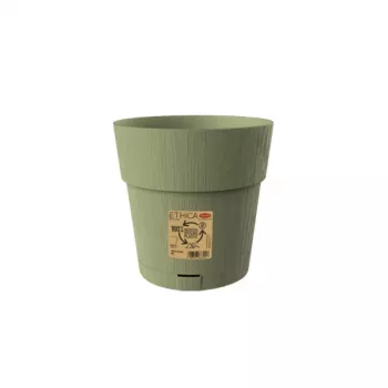 STEFANPLAST Ethica Blumentopf mit Untersetzer, 20 cm, Grün