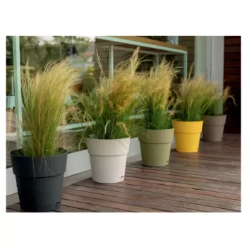 STEFANPLAST Ethica Blumentopf mit Untersetzer Ø40x39cm Weiß