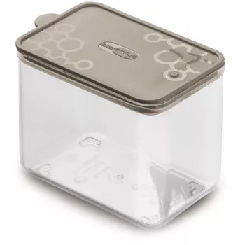 GIOSTYLE Rechteckiger Futternapf für Haustiere M 1,2L Grau-Braun
