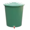 STEFANPLAST Regenwassertonne 310L mit Deckel und Hahn, Grün, Ø80x97cm