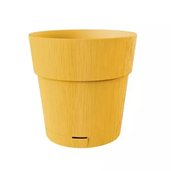 STEFANPLAST Ethica Runder Blumentopf mit Untersetzer, 25 cm, Senfgelb