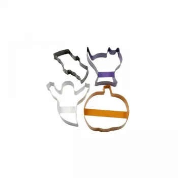 GUARDINI Halloween Keksdosen Set aus 4, 10 x 2 cm, runde Keksdosen aus Weißblech