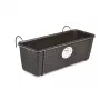 STEFANPLAST Balkonblumenkasten mit Metallhalterung Braun 50x18x16 cm