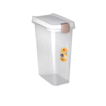 STEFANPLAST Futteraufbewahrungsbehälter 25L 10kg Transparent/Weiß