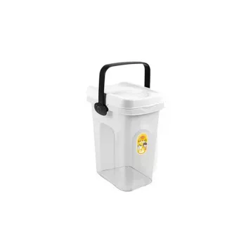 STEFANPLAST Haustierfutter-Aufbewahrungsbehälter 2,5 kg 7 L 23x19x31 cm, Transparent/Weiß