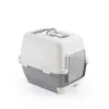 STEFANPLAST Cathy Clever & Smart Katzenklo mit Haube, Weiß/Grau, 58x45x48 cm