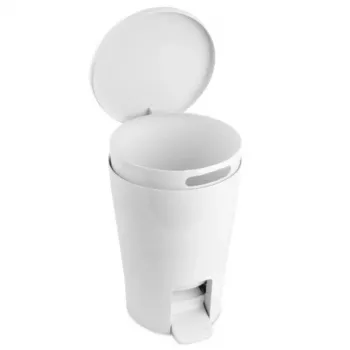 TATAY Badezimmer-Tretmülleimer 5L Diabolo Weiß