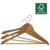 ORDINETT Kleiderbügel aus Holz, 6er-Set, Buchenholz, 44,5 cm, Naturbelassene Oberfläche, Drehbare Haken