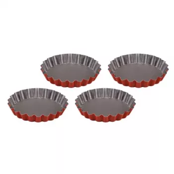 GUARDINI Törtchenbackform-Set 4 Stk. Rossana Ø12x1,9cm Antihaft-Stahl Anthrazit