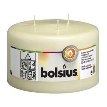 BOLSIUS Mamoth Kerzenzylinder mit 3 Dochten Ø100x150mm Beige