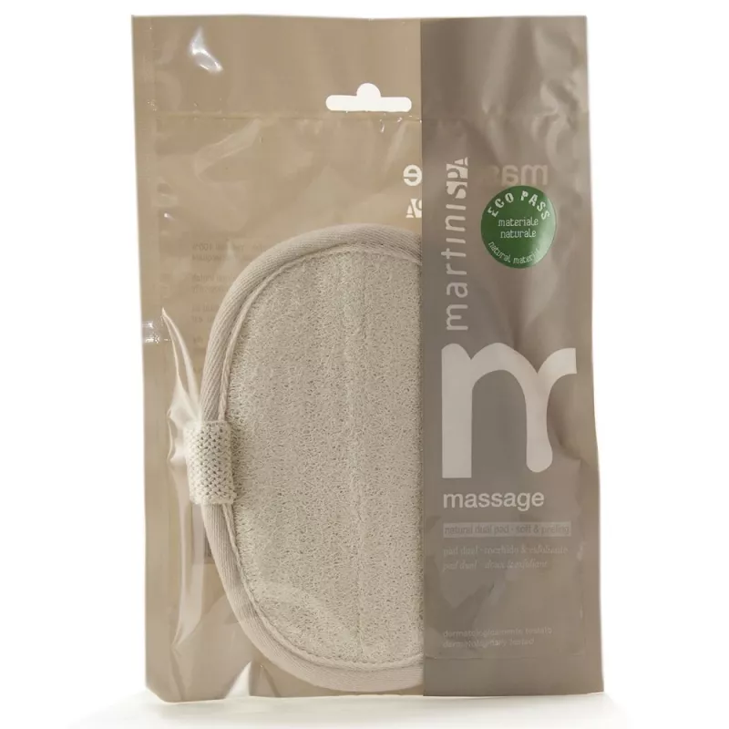 MARTINI SPA Luffa- und Baumwoll-Peeling-Schwamm Natur