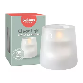 BOLSIUS Clean Light Duftkerze im Glas Ø95x85mm Duftfrei