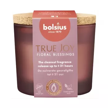 BOLSIUS True Joy Duftkerze im Glas mit Korkdeckel, Floral Blessings, Ø66x83mm
