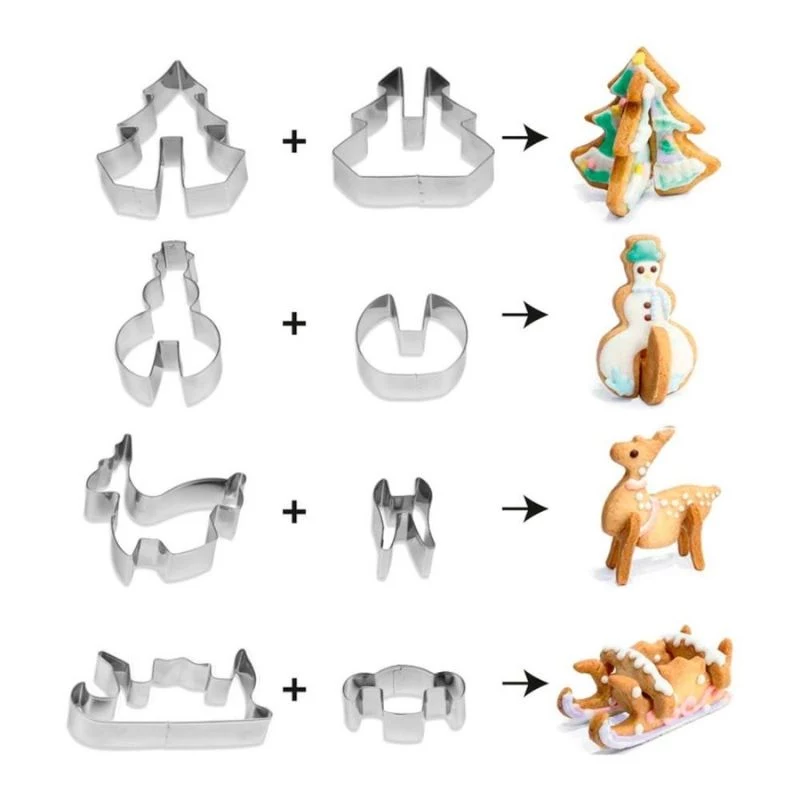 GUARDINI 3D Lebkuchen-Backform-Set mit 4 Formen in einer Box 21 x 12,5 x 2 cm
