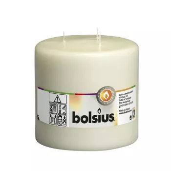 BOLSIUS Mamoth Zylinderkerze mit 3 Dochten Ø150x150mm Beige
