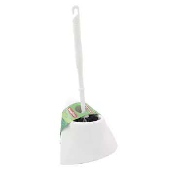 SAUBER Toilettenbürste mit Eckhalterung - Poliertes Chrom, Messing, Freistehend