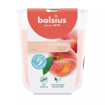 Bolsius True Scents Duftkerze im Glas, Pfirsich, Ø80x73 mm