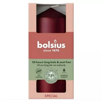 Bolsius Kerze Zylinder Ø120x58 mm, Metallic Red