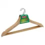 SAUBER 24850002 Kleiderbügel aus Holz 3er-Pack, Natur, verchromter Drehhaken, 45 cm