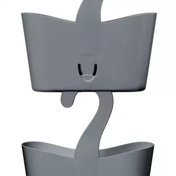 TATAY Hängendes Multifunktionales Badezimmerregal 25x9x28 cm Grau